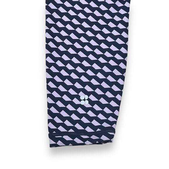 NWT Sweaty Betty 7/8 Power Pocket Workout Leggings XS Navy Blue Slant Print - Picture 10 of 10